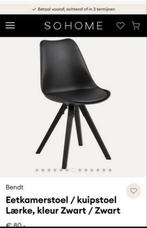 6 stuks zwarte kuipstoelen eetkamer, Kunststof, Zwart, Ophalen of Verzenden, Zo goed als nieuw