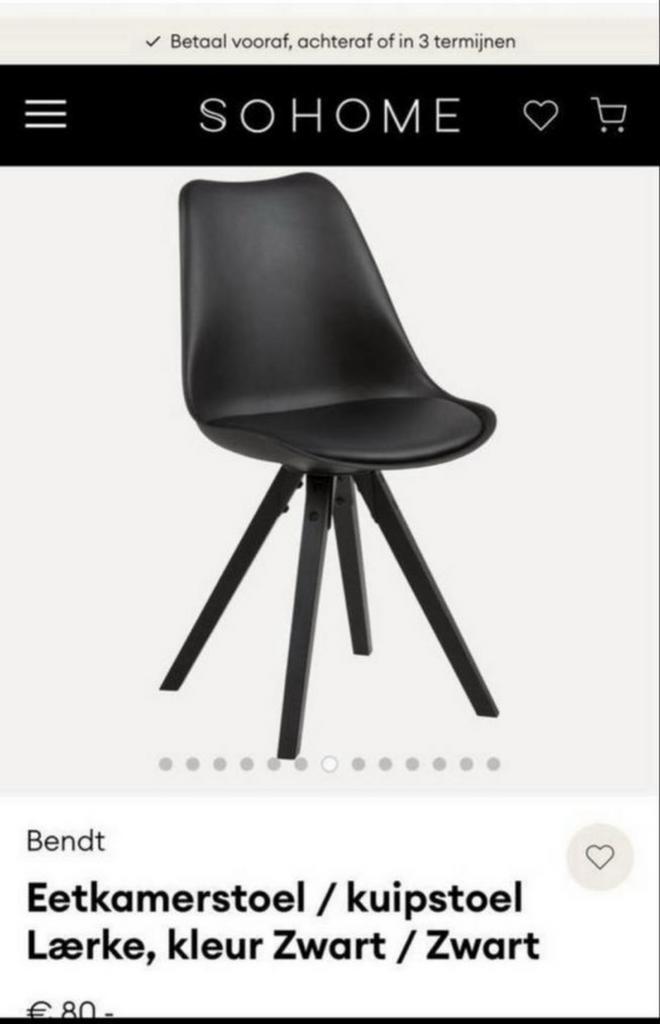 6 stuks zwarte kuipstoelen eetkamer, Huis en Inrichting, Stoelen, Zo goed als nieuw, Eén, Kunststof, Zwart, Ophalen of Verzenden