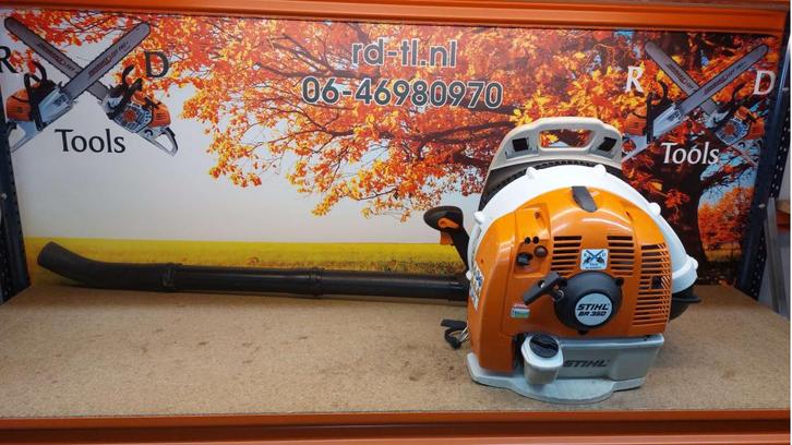 Stihl BR350 Ruggedragen bladblazer BR 350 ., Tuin en Terras, Bladblazers, Gebruikt, Ruggedragen, Benzine, Ophalen of Verzenden