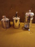 RVS Theepot, Melkopschuimer & Cafetière, Ophalen, Gebruikt