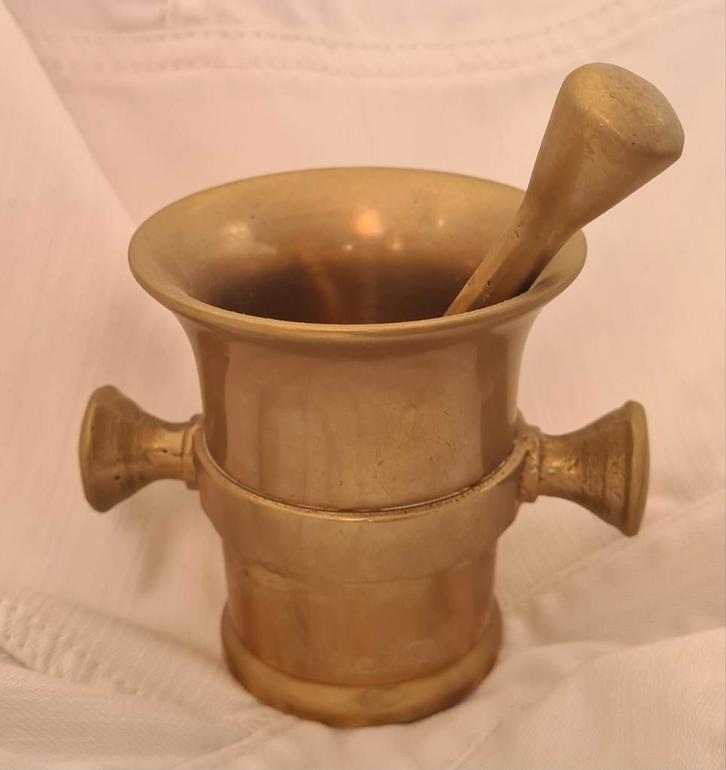Antieke kopere Vijzel met Stamper, Antiek en Kunst, Antiek | Koper en Brons, Brons, Ophalen of Verzenden