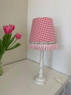 Roze lampenkapje bibbelotte met houten voet, Ophalen, Gebruikt, Lamp