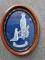 Gekantklost Lourdes souvenir in lijst, Ophalen of Verzenden