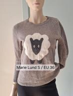 Taupe wollen Marie Lund trui met schaapje S / EU 36, Bruin, Ophalen of Verzenden, Maat 36 (S), Marie Lund