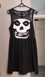 Jurk | Black skull dress, Maat 38/40 (M), Ophalen of Verzenden, Zwart
