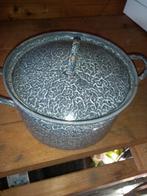 Vintage Emaille Kookpan met Deksel, Kookpan of Snelkookpan, Overige materialen, Gebruikt, Ophalen of Verzenden