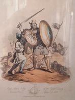 Historische militaria antieke ingelijste ets uit Engeland., Ophalen of Verzenden