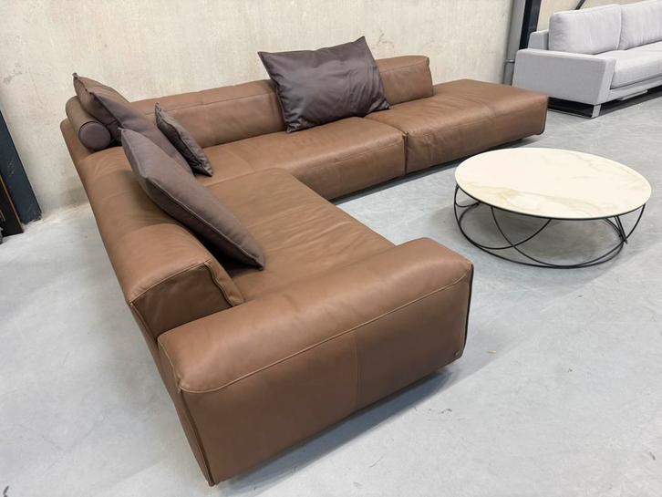 Showmodel Rolf Benz Mio Hoekbank leer Design Bank, Huis en Inrichting, Banken | Bankstellen, Nieuw, Hoekbank, Vierpersoons of meer