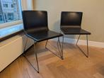 Twee IKEA Bernhard leren eetkamerstoelen, Huis en Inrichting, Stoelen, Ophalen, Gebruikt, Twee, Zwart