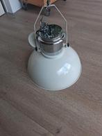Industriële witte hanglamp - 38cm Rond, Ophalen of Verzenden, Zo goed als nieuw, Metaal, Minder dan 50 cm