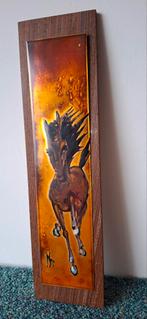 Vintage Nella Damsma, geëmailleerd paard, wand tafereel, Ophalen of Verzenden