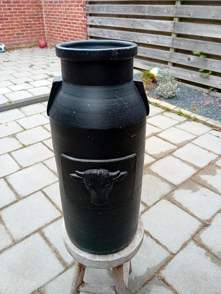 Zwarte Melkbus - Paraplubak / Vaas, Tuin en Terras, Bloempotten, Gebruikt, Overige materialen, Binnen, Balkon, Tuin, 40 tot 70 cm