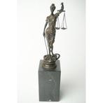 # Brons beeldje vrouwe Justitia, godin van rechtvaardigheid, Antiek en Kunst, Ophalen