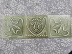 Set van drie art nouveau tegels mooie kleur groen, Ophalen of Verzenden
