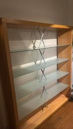 Houten kast met glazen planken, Met plank(en), 150 tot 200 cm, Ophalen of Verzenden, Zo goed als nieuw