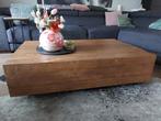 Teak salontafel met lades - 120x75x33 cm, Ophalen, Gebruikt, 100 tot 150 cm, Teakhout