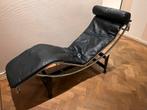 Vintage Le Corbusier Chaise Longue - Zwart Leer, Huis en Inrichting, Banken | Sofa's en Chaises Longues, Ophalen, Gebruikt, Eenpersoons
