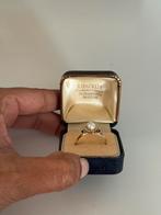 Vintage 14 karaat gouden ring met granaat en parel, Vintage, Vintage, Vintage, Ophalen of Verzenden