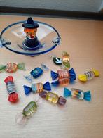 Mond geblazen glazen schaal met glazen snoepjes - MURANO, Antiek en Kunst, Ophalen of Verzenden