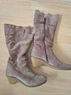 Paarse lederen 'afzak' laarzen - maat 41, Hoge laarzen, Overige kleuren, Ophalen of Verzenden, Gedragen