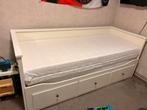 Ikea Hemnes uitschuifbaar bed, Huis en Inrichting, Slaapkamer | Bedden, Ophalen, Gebruikt, Eenpersoons, Wit