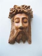Groot houten hoofd Jezus, olijfhouten beeld Jezus, Antiek en Kunst, Kunst | Beelden en Houtsnijwerken, Verzenden