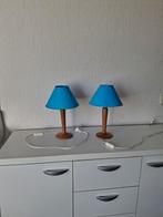 Set van 2 retro tafellampjes, Huis en Inrichting, Lampen | Tafellampen, Ophalen, Gebruikt, Hout, Minder dan 50 cm