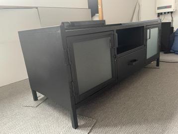 Industrieel zwart metalen tv-meubel dressoir kast 