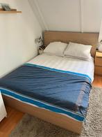 Malm bed + matras, Huis en Inrichting, Slaapkamer | Bedden, Ophalen, Wit, Tweepersoons, 140 cm