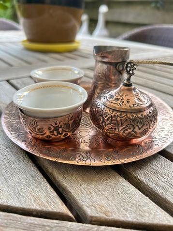 Roodkoper  koffiesetje beschikbaar voor biedingen