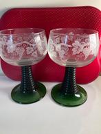 Set van 2 vintage grote Roemer wijnglazen, Huis en Inrichting, Keuken | Servies, Glas of Glazen, Ophalen of Verzenden, Overige stijlen