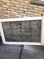 Klapraam Glas in lood wit in dubbelglas geplaatst, Ophalen, Gebruikt