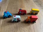 Sevi Houten Autootjes Set - Politie, Brandweer, Schoolbus, Ophalen of Verzenden, Nieuw, Jongen of Meisje