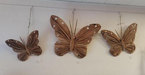 Vlinder houtsnijwerk teak hout, Huis en Inrichting, Woonaccessoires | Wanddecoraties, Nieuw, Ophalen of Verzenden