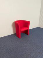 Fauteuil CLUB, rode stoffering, H 77 x B 51 x D 59 cm.