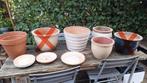 Bloempotten voor buiten, Tuin en Terras, Bloempotten, Rond, Zo goed als nieuw, Minder dan 40 cm, Aardewerk