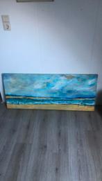 Uniek handgeschilderd kunstwerk, titel: zeezucht 120x50cm, Antiek en Kunst, Kunst | Schilderijen | Abstract, Ophalen