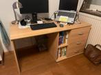 Bureau met 3 laden en boekemdeel 144x69 cm, Ophalen of Verzenden, Gebruikt, Bureau
