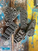 India stempel set van 5 stuks Indiase batik diverse 1-12, Antiek en Kunst, Curiosa en Brocante, Ophalen of Verzenden
