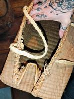 Leuke grote rieten brocante mand tas groot, ., Ophalen of Verzenden, Zo goed als nieuw, .