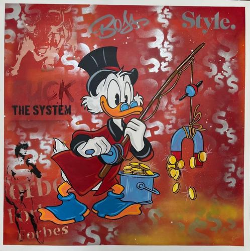 Addiel Arturo (1986) - Goede visserij F*ck this systeem UV, Antiek en Kunst, Kunst | Schilderijen | Modern, Ophalen of Verzenden