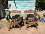 2 Antieke ridderstoel Dagobert Caesar Gothic Stoel, Ophalen