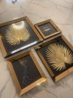 Prachtige Spiegelglas lijsten brons Japandi- minimalist, Ophalen, Zo goed als nieuw, Hout, Minder dan 50 cm