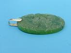 Jade hanger met gouden hangoog                          Z118, Sieraden, Tassen en Uiterlijk, Kettinghangers, Gebruikt, ., Ophalen of Verzenden
