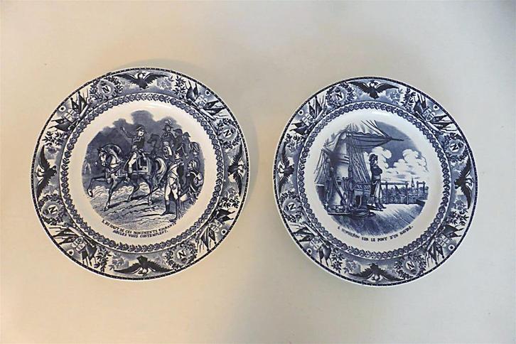 2 Mooie blauwe wandborden (société ceramique Maestricht ), Antiek en Kunst, Antiek | Wandborden en Tegels, Ophalen