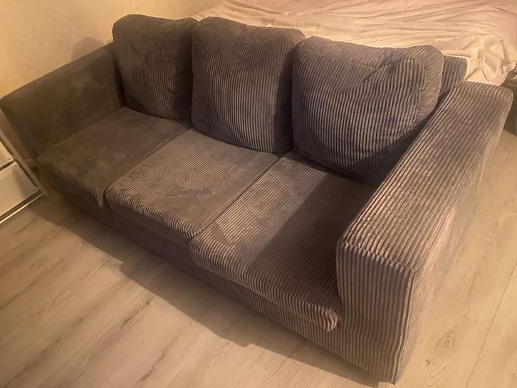 Ribstof bank, Huis en Inrichting, Banken | Bankstellen, Zo goed als nieuw, Rechte bank, Driepersoons, 150 tot 200 cm, 75 tot 100 cm