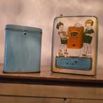 2 oude spaarpotten blik kinderafbeelding, Antiek en Kunst, Curiosa en Brocante, Ophalen