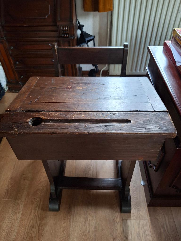 Schoolbankje Vintage, Ophalen, Gebruikt