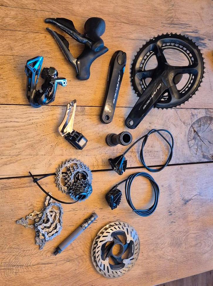 Shimano Dura Ace 9100 Groepset Di2 met Powermeter, Fietsen en Brommers, Fietsonderdelen, Gebruikt, Racefiets, Derailleur of Ketting