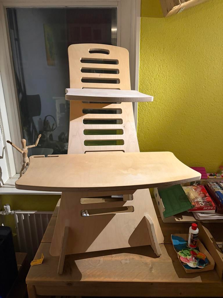 Bureau Verhoger / Standing Desk - Laptop Standaard, Ophalen, Beige, Zo goed als nieuw, Bureaustoel